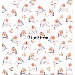 Chusteczka mini 21x21cm / Cena 1 sztuki / ptaszki  / -3384-